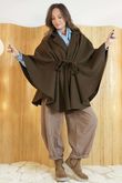 Claudia Tie Waist Cape Chocolate /16=